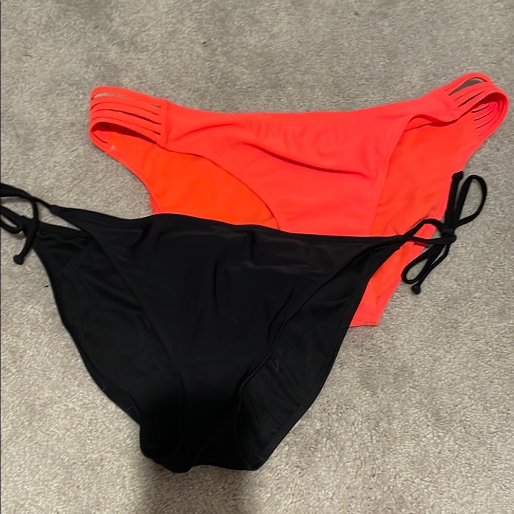 Bundles Women's Black and Orange Bikini Bottoms